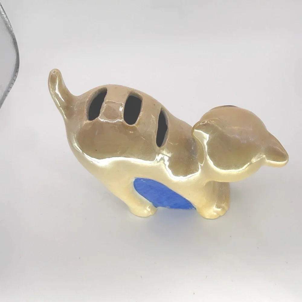 Lusterware Gold Castle‎ Cat 1930's figural ceramic TOOTHBRUSH HOLDER Japan